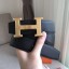 Hermes H Reversible Belt In Grey/Black Swift Leather QY01171