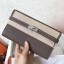 Hermes Kelly Classic Long Wallet In Etoupe Clemence Leather QY00294