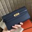 Hermes Kelly Classic Long Wallet In Navy Epsom Leather QY00549