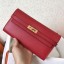 Hermes Kelly Classic Long Wallet In Red Epsom Leather QY02306