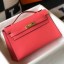 Hermes Kelly Pochette Bag In Rose Lipstick Epsom Leather QY01606