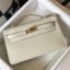 Hermes Kelly Pochette Bag In White Epsom Leather QY00061