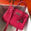 Hermes Mini Kelly 20cm Handbag In Rose Red Clemence Leather QY00992