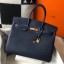 Hermes Navy Blue Clemence Birkin 35cm Handbag QY00693