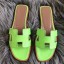 Hermes Oran Sandals In Apple Green Lizard Leather QY00559