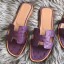 Hermes Oran Sandals In Purple Ostrich Leather QY01613
