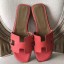 Hermes Oran Sandals In Rose Azalee Epsom Leather QY01538