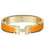 Hermes Orange Enamel Clic H PM Bracelet QY01548