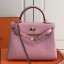 Hermes Pink Clemence Kelly 25cm GHW Bag QY00458