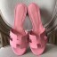 Hermes Pink Epsom Oasis Sandals QY01296