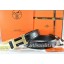 Hermes Reversible Belt Black/Black Crocodile Stripe Leather With18K Drawbench Gold H Buckle QY01679