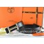 Hermes Reversible Belt Black/Black Ostrich Stripe Leather With 18K Gold Idem Buckle QY01463