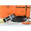 Hermes Reversible Belt Black/Black Ostrich Stripe Leather With 18K Silver Wave Stripe H Buckle QY00240