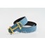 Hermes Reversible Belt Blue/Black Anchor Chain Togo Calfskin With 18k Gold Buckle QY00848