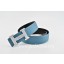 Hermes Reversible Belt Blue/Black Classics H Togo Calfskin With 18k Silver With Logo Buckle QY02213