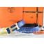 Hermes Reversible Belt Blue/Black Ostrich Stripe Leather With 18K Gold Bamboo Strip H Buckle QY02034