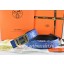Hermes Reversible Belt Blue/Black Ostrich Stripe Leather With 18K Gold Lace Strip H Buckle QY02080