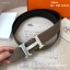 Hermes Reversible Belt Brown/Black Togo Calfskin With 18k Silver H Buckle QY01612