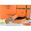 Hermes Reversible Belt Orange/Black Togo Calfskin With 18k Silver Wave Stripe H Buckle QY01409