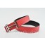 Hermes Reversible Belt Red/Black H au Carre Togo Calfskin With 18k Silver Buckle QY01225