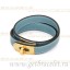 Hermes Rivale Double Wrap Bracelet Blue With Gold QY00574