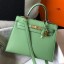 Hermes Vert Criquet Epsom Kelly 25cm Sellier Handbag GHW QY01958