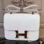 Hermes White Constance MM 24cm Epsom Leather Handbag QY00749