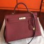 High Imitation Hermes Bordeaux Clemence Kelly 35cm Handmade Bag QY00827