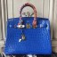 High Quality Hermes Birkin 30cm 35cm Bag In Blue Electric Crocodile Leather QY01148