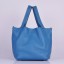 Imitation Cheap Hermes Picotin Lock Bag In Blue Leather QY01227