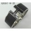 Imitation Hermes Black Enamel Clic H Bracelet Narrow Width (33mm) In Silver QY01636
