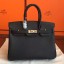 Imitation Hermes Black Epsom Birkin 25cm Handmade Bag QY02122