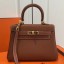 Imitation Hermes Brown Clemence Kelly 20cm GHW Bag QY01157