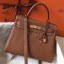 Imitation Hermes Brown Clemence Kelly 28cm Handbag QY01537