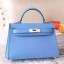 Imitation Hermes Celeste Epsom Kelly Mini II 20cm Handmade Bag QY00956