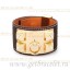 Imitation Hermes Collier de Chien Bracelet Brown With Gold QY00633