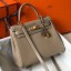 Imitation Hermes Grey Clemence Kelly 25cm GHW Handbag QY01760