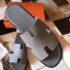 Imitation Hermes Izmir Sandals In Grey Epsom Leather QY00558