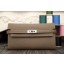 Imitation Hermes Kelly Longue Wallet In Etoupe Clemence Leather QY01109