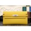 Imitation Hermes Kelly Longue Wallet In Yellow Epsom Leather QY01820