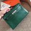 Imitation Hermes Malachite Swift Kelly Pochette Handmade Bag QY01456