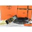 Imitation Hermes Reversible Belt Black/Black Ostrich Stripe Leather With 18K Gold Lace Strip H Buckle QY00817