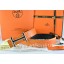 Imitation Hermes Reversible Belt Orange/Black Ostrich Stripe Leather With 18K Black Gold Idem Buckle QY02336