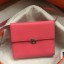 Imitation Hermes Rose Lipstick Clic 16 Wallet With Strap QY00889