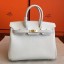 Imitation Hermes White Epsom Birkin 25cm Handmade Bag QY01635