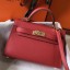 Knockoff Hermes Kelly Mini II Handbag In Rouge Vif Epsom Leather QY01034