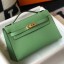 Knockoff Hermes Kelly Pochette Bag In Vert Criquet Epsom Leather QY00778