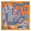 Knockoff Hermes Orange Les tresors d'un Artiste Silk Scarf QY02208