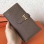 Knockoff Hermes Taupe Clemence Bearn Gusset Wallet QY02232