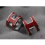 Lacquered Hermes Pop H Red Earrings in White Gold QY02327